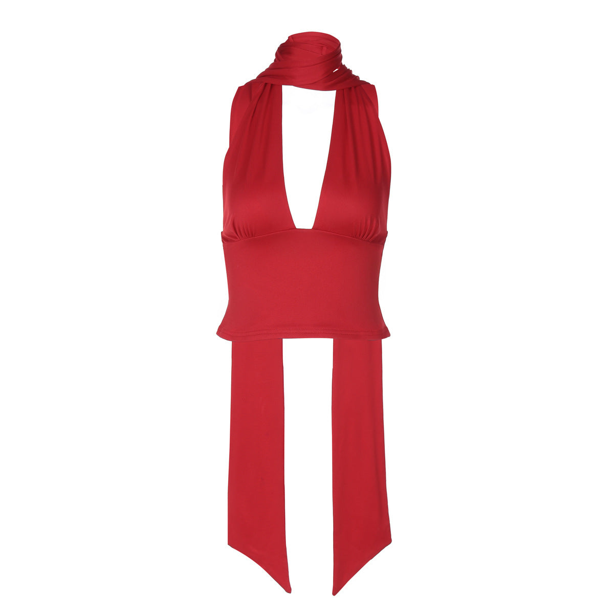Damen Halterneck-Oberteil mit raffiniertem Schlaufen-Design R&B