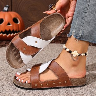 Damen Riemchen-Sandalen mit dekorativen Nieten R&B