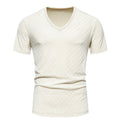 Herren V-Ausschnitt T-Shirt mit strukturiertem Muster