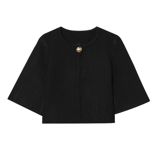 Damen elegante Strickjacke mit dekorativem Knopf R&B