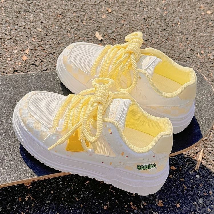Damen Sportliche Sneakers mit buntem Pudding-Design und extra bequemer Dämpfung R&B