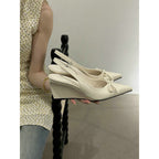 Damen elegante Wedgesandalen mit Schleifenverzierung R&B