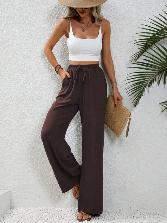 Damen weite Sommerhose mit elastischem Bund und lässigem Schnitt R&B