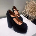 Damen elegante Plateau-Pumps mit verstellbarem Riemchen R&B