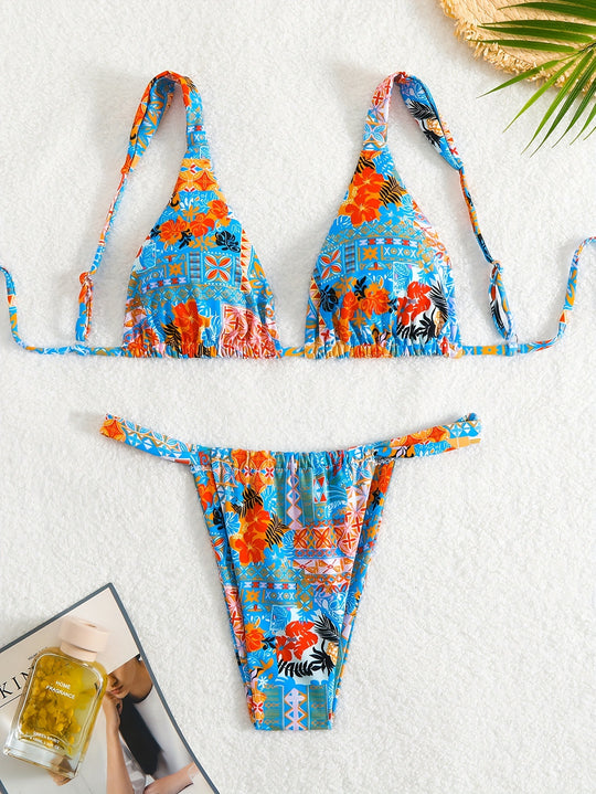 Damen Triangel-Bikini mit raffiniertem Animal-Print R&B