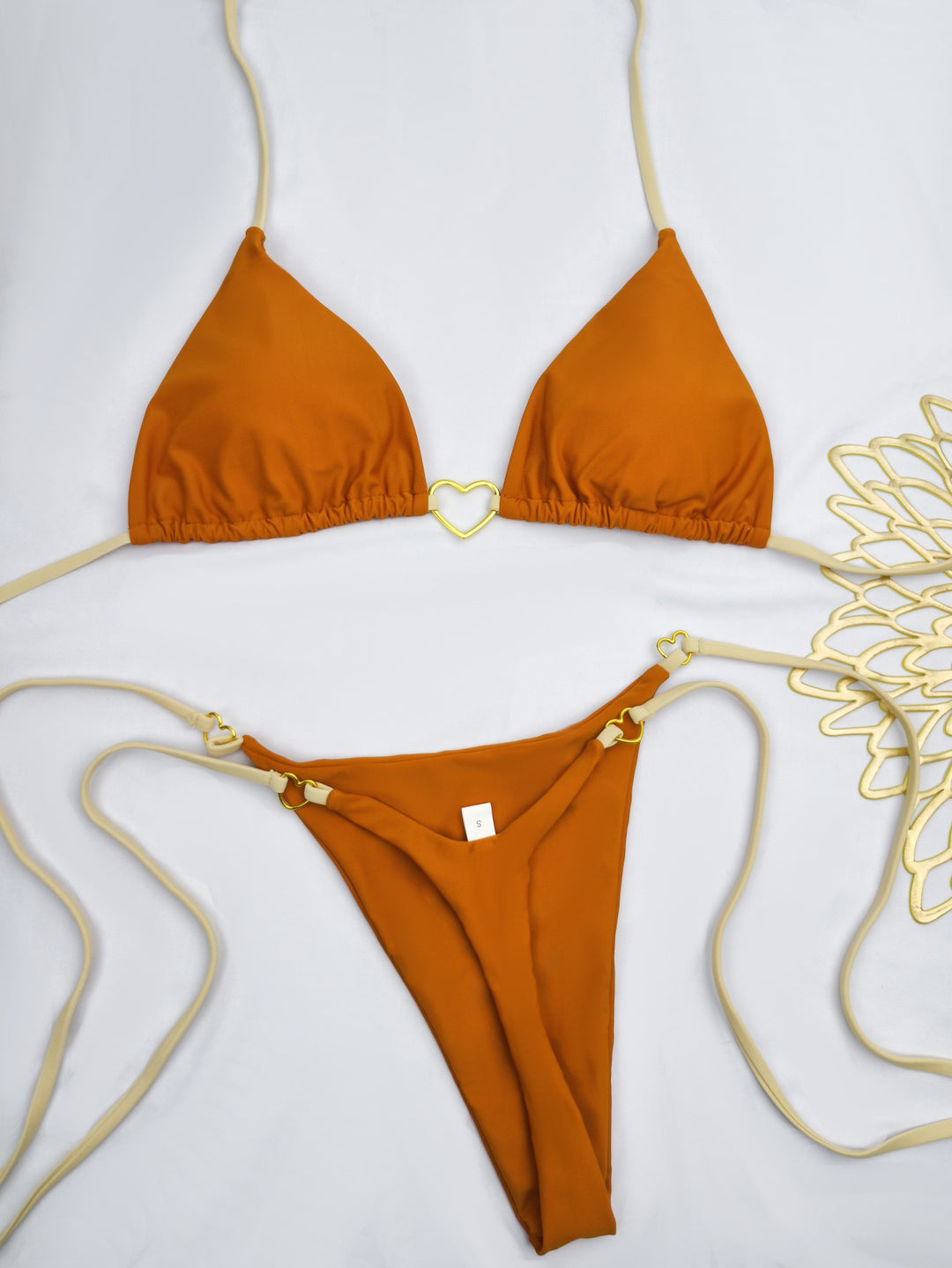 Damen Bikini-Set mit herzförmigem Detail und verstellbaren Trägern R&B