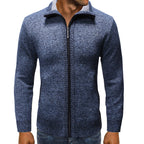 Herren Strickjacke mit Stehkragen und praktischen Taschen R&B