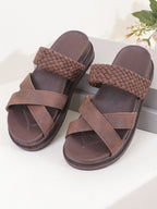 Damen Woven-Badesandalen mit Kreuzriemendesign und rutschfester Sohle R&B