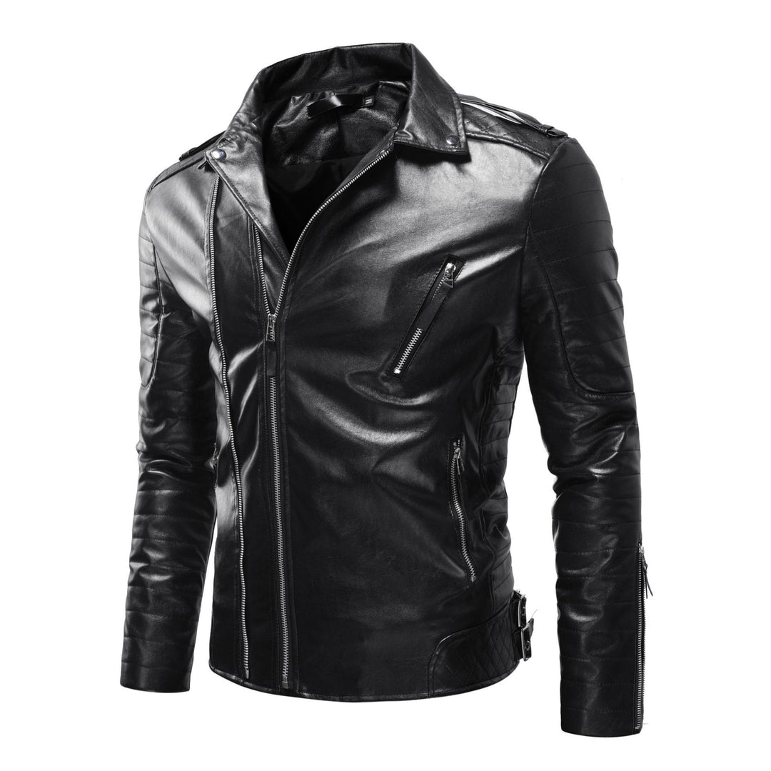 Herren Leder Bikerjacke mit Taschen