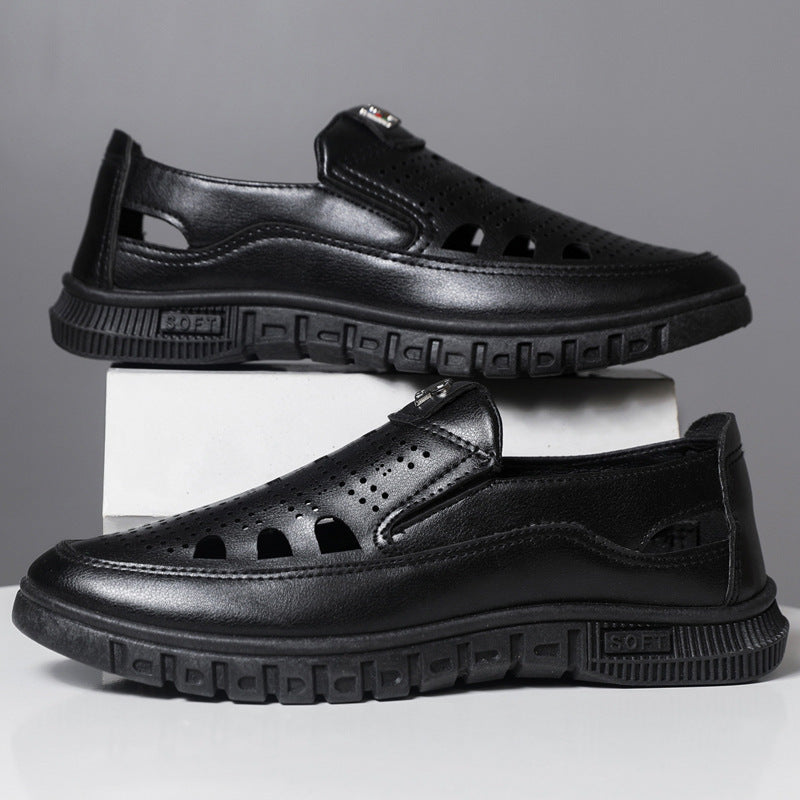 Herren Komfortable Slip-On Lederschuhe mit belüftetem Design R&B