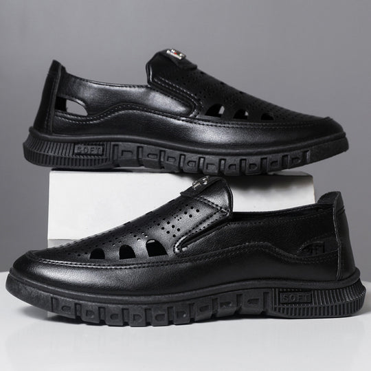 Herren Komfortable Slip-On Lederschuhe mit belüftetem Design R&B