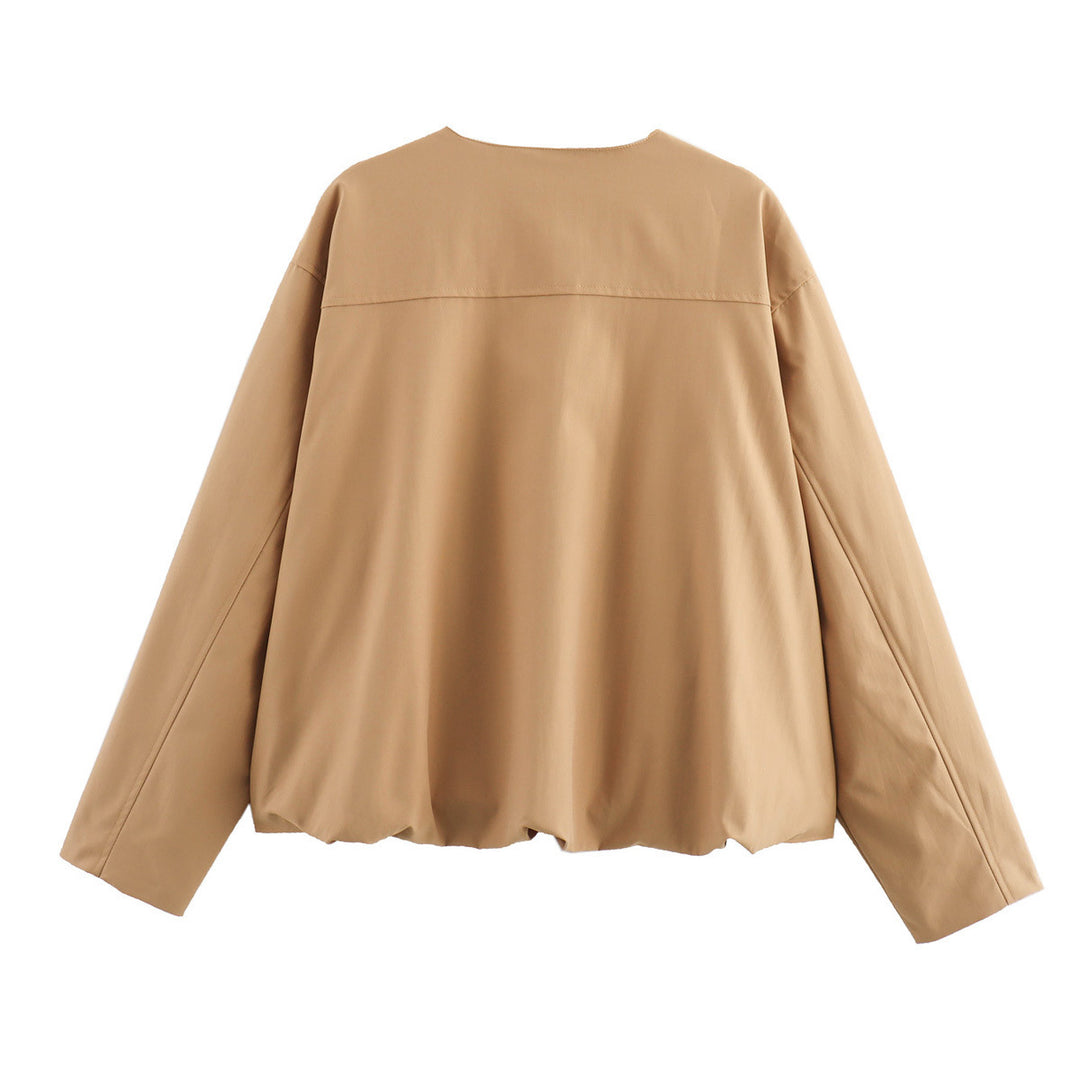 Damen lässige Steppjacke mit praktischen aufgesetzten Taschen und elastischem Bund R&B