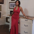 Damen Raffiniertes Wickel-Maxikleid R&B