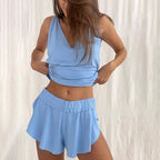 Damen Pyjama Set mit V-Ausschnitt und optionalem Bund R&B