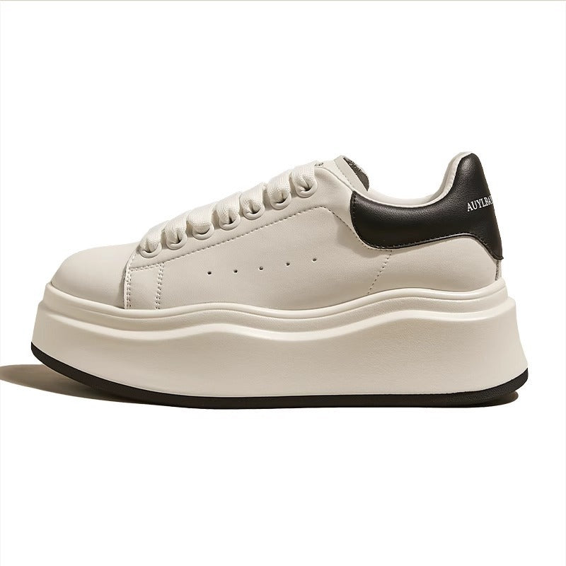 Damen Modische Plateau Sneakers mit elastischen Schnürsenkeln und trendiger Silhouette R&B