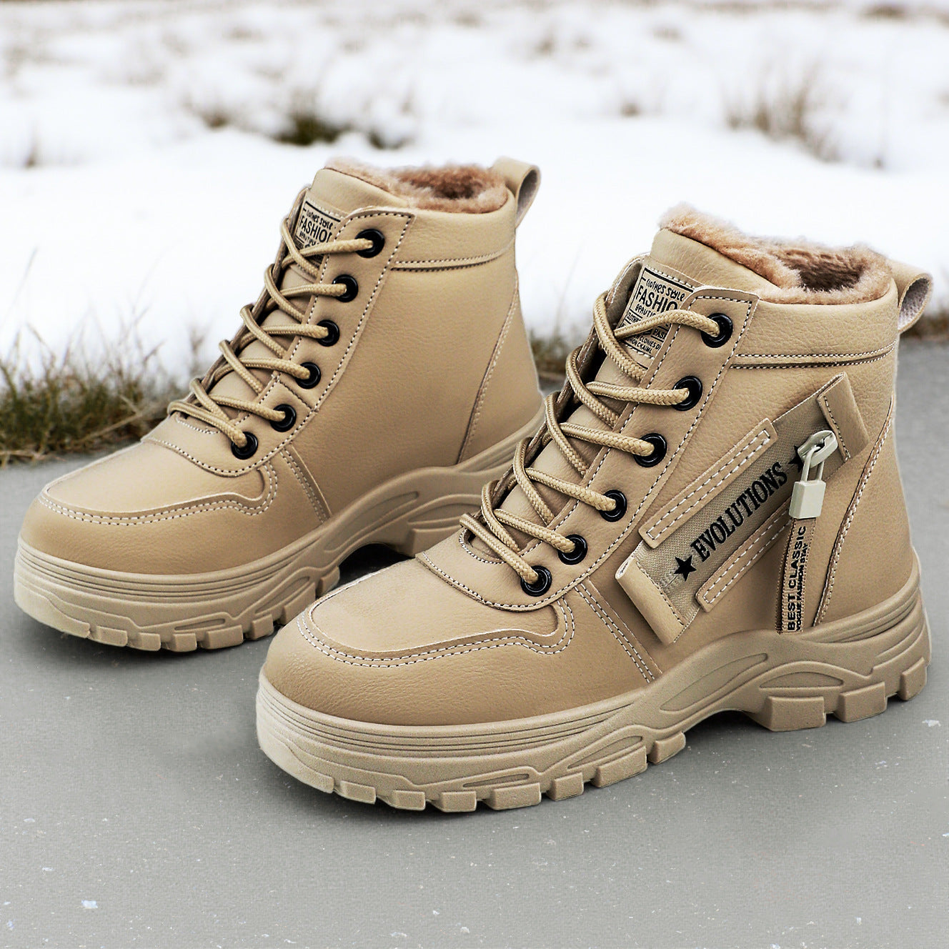 Damen Stylische und isolierte Winterstiefel mit rutschfester Sohle R&B