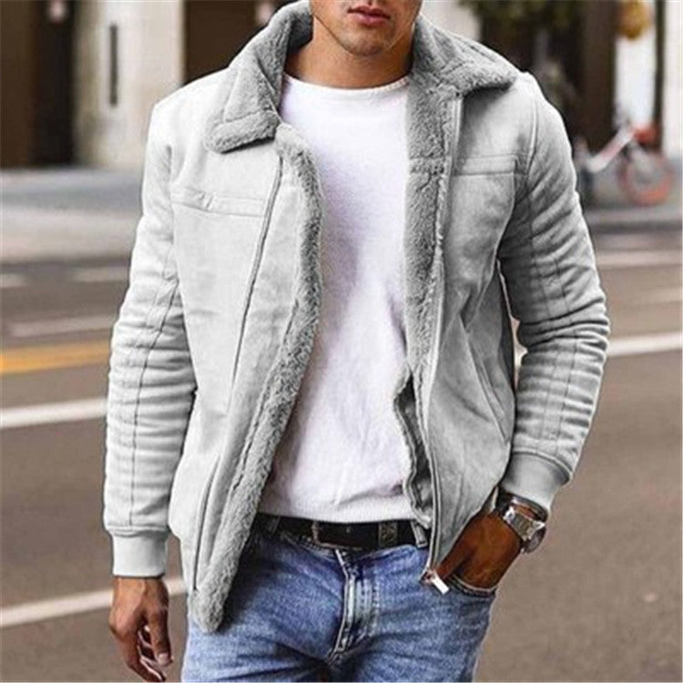 Herren Lammfellgefütterte jacke im modernen Design R&B