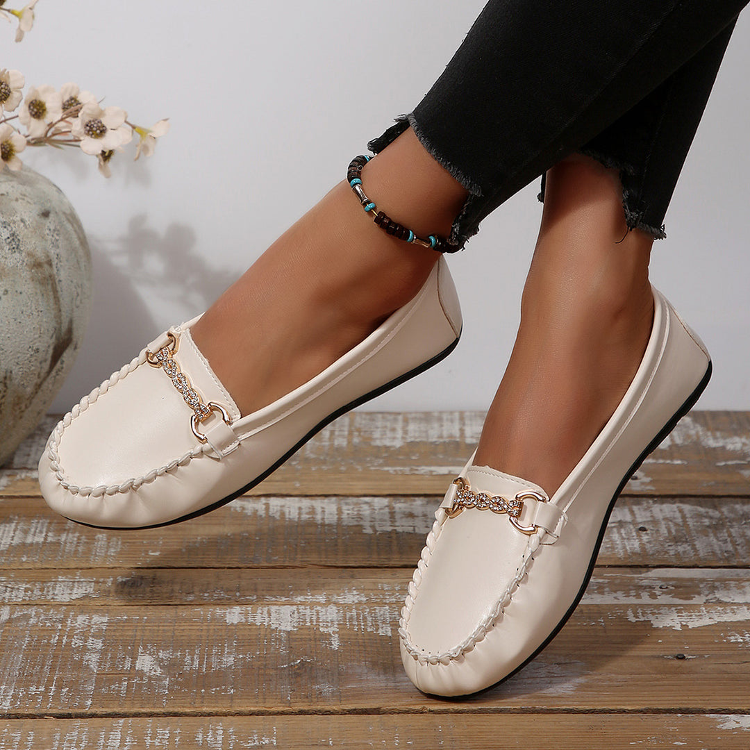 Damen Elegante Mokassins mit Schmuck-Detail und komfortabler Sohle R&B