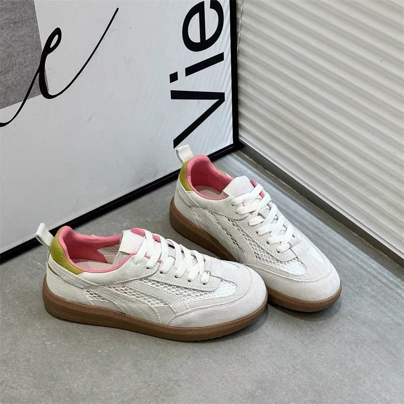 Damen Retro-Sneaker mit atmungsaktiver Oberflächenstruktur und strukturierter Sohle