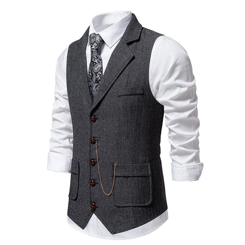 Herren elegante Weste mit zeitgemäßem Schnitt und feiner Struktur