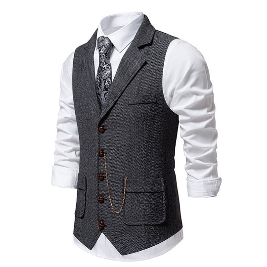 Herren elegante Weste mit zeitgemäßem Schnitt und feiner Struktur R&B