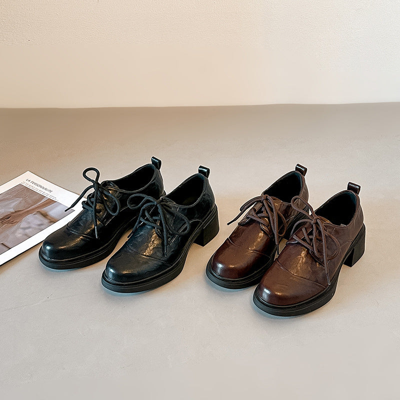 Damen Komfortable und elegante Schnürschuhe mit Blockabsatz
