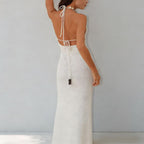 Damen elegantes Strickmaxikleid mit raffinierten Details R&B