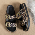 Damen modische Badesandalen mit stabilem Riemen und eleganter Animal-Print-Optik R&B