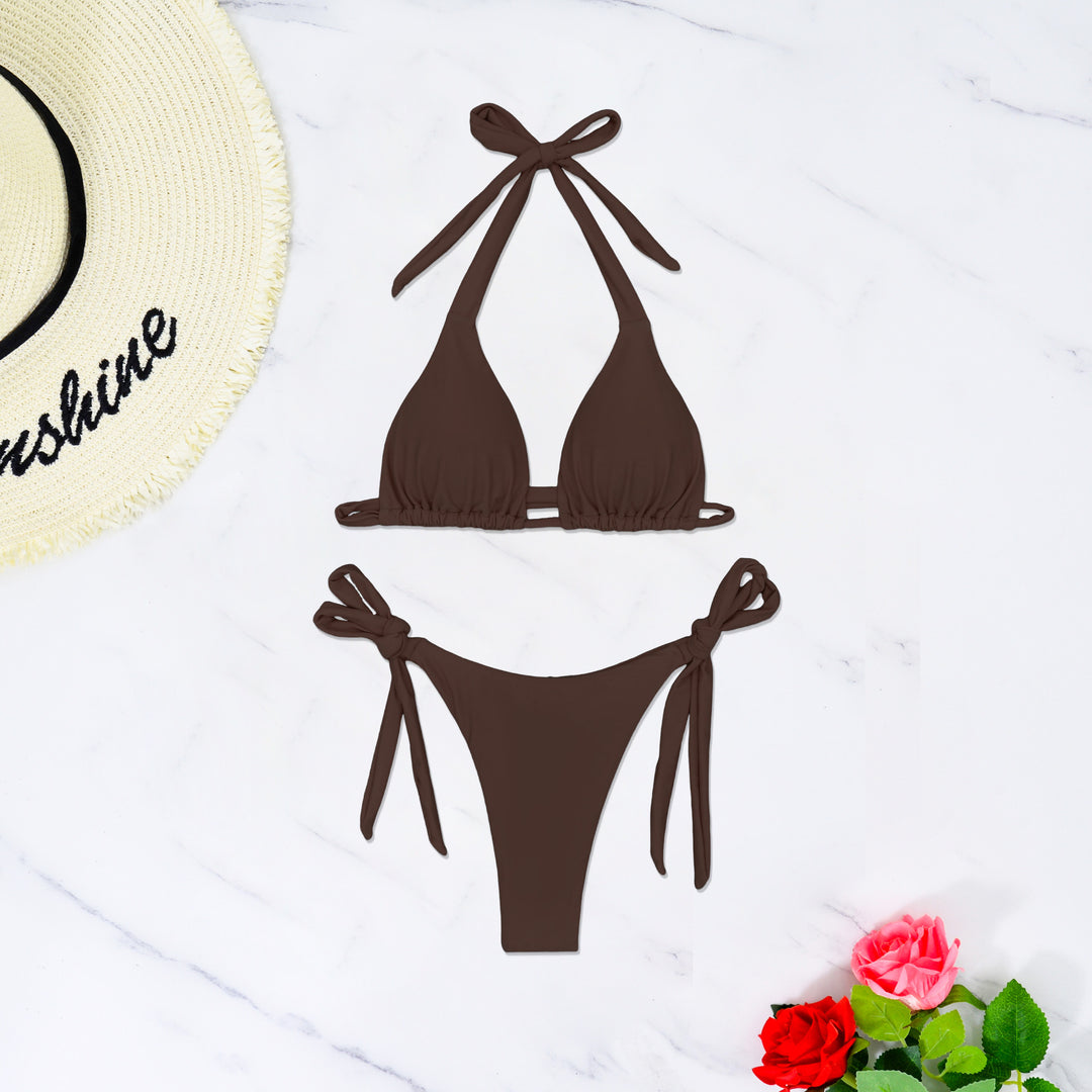 Damen Triangel-Bikini mit raffinierten Bindebändern und hochelastischem Stoff R&B