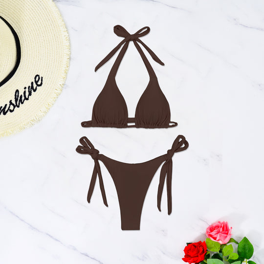 Damen Triangel-Bikini mit raffinierten Bindebändern und hochelastischem Stoff R&B