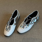 Damen modische Ballerinas mit floralem Akzent R&B