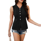 Damen Etuibluse mit eleganten Knöpfen und Taschen R&B