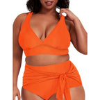Damen Zweiteiliges Badeoutfit mit lässigem Wickelrock R&B