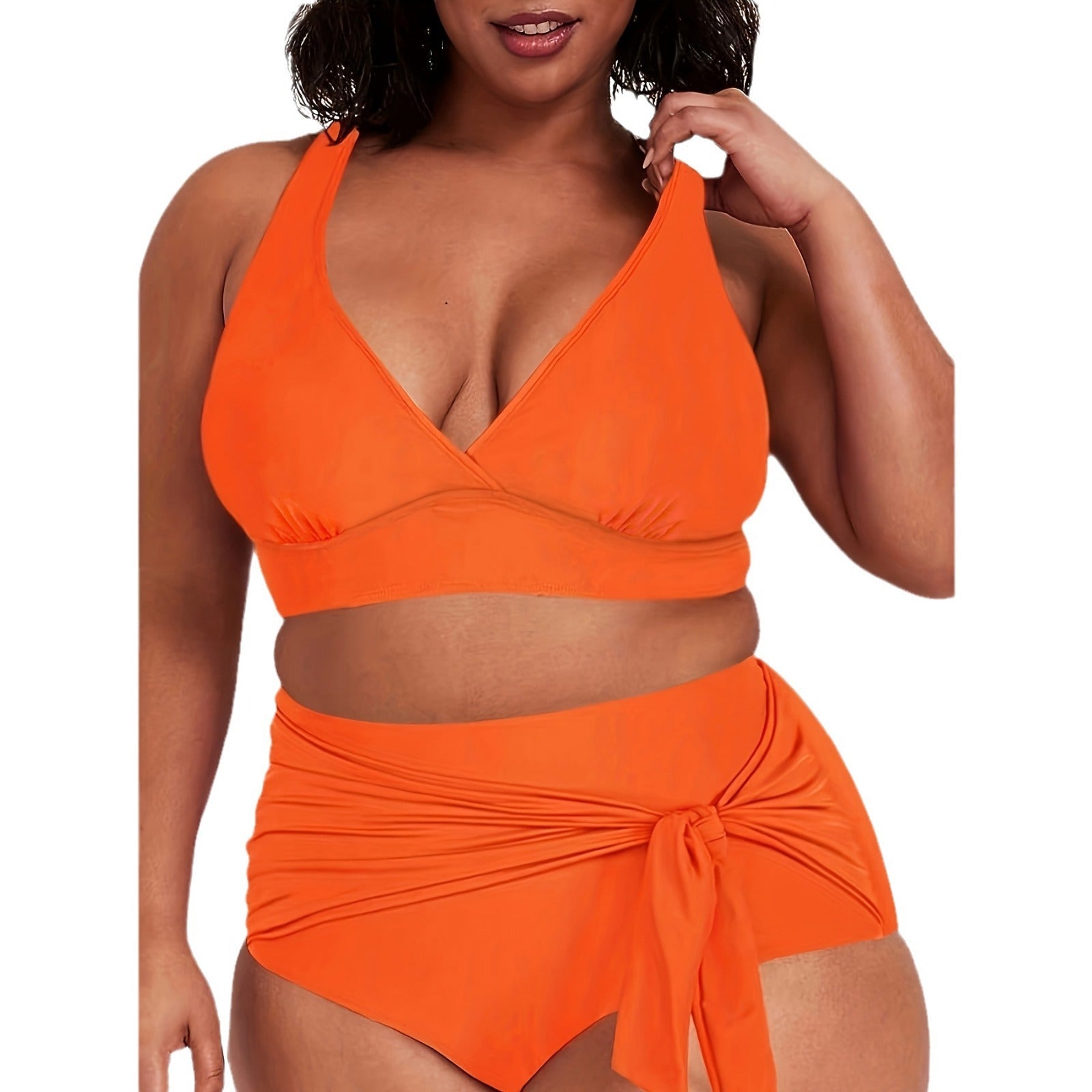 Damen Zweiteiliges Badeoutfit mit lässigem Wickelrock R&B