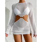 Damen Strickkleid mit seitlichen Cut-Outs und Ringdetail R&B
