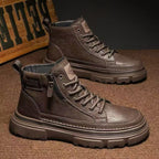 Damen modische Schnür-Stiefeletten mit robustem Profil und wasserabweisendem Obermaterial