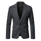 Herren elegante Anzugjacke im modernen Streifenmuster R&B