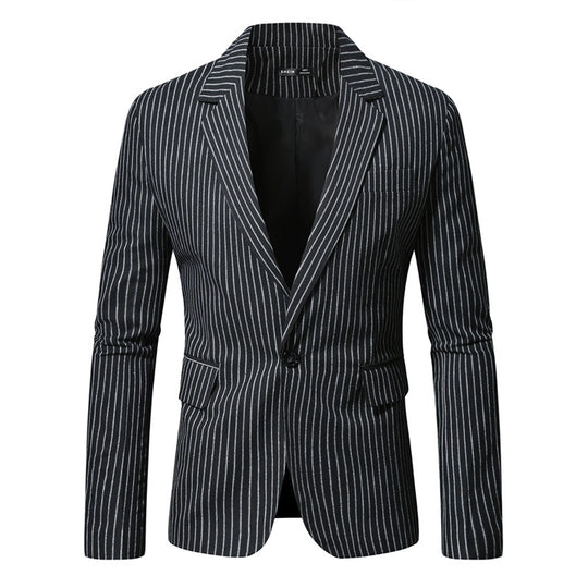 Herren elegante Anzugjacke im modernen Streifenmuster R&B
