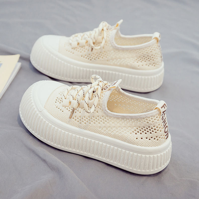 Damen modische und luftige Sneakers mit dicker Sohle R&B