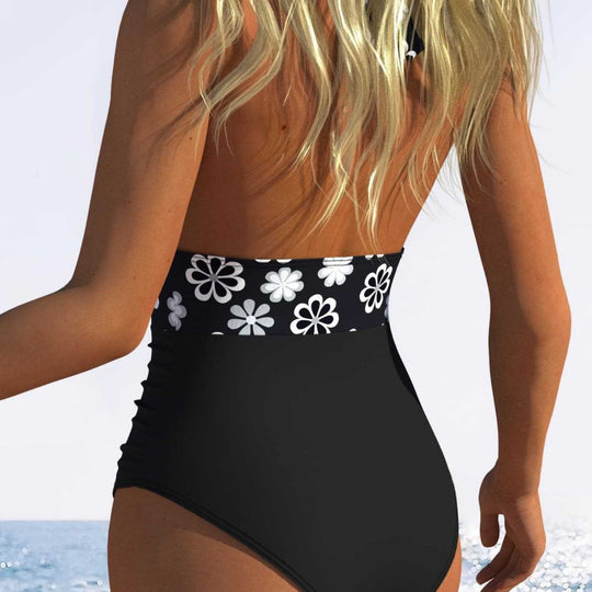 Damen Hochgeschnittener Badeanzug mit floralem Design R&B