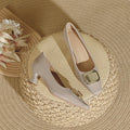 Damen elegante Pumps mit modischem Blockabsatz und geschmackvoller Schnallenapplikation
