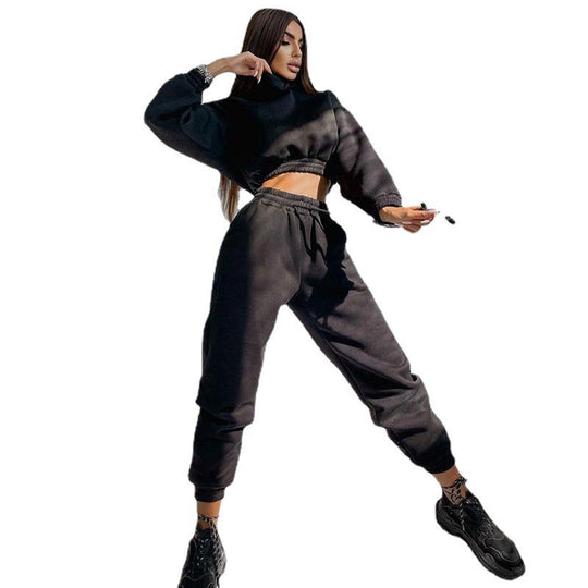 Damen komfortables Kapuzenoberteil und Jogginghose-Set aus weichem Baumwollmix R&B