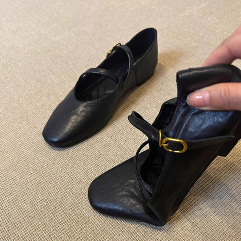 Damen Ballerina-Schuhe mit verstellbarem Riemchen und bequemem Fußbett R&B
