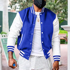 Herren varsity Jacke mit sportlichem Design und funktionalen Taschen R&B