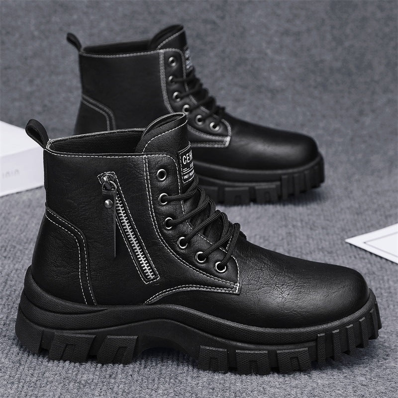 Damen Stiefeletten mit robustem Profil und seitlichem Reißverschluss