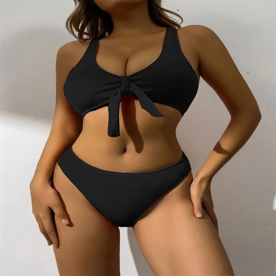 Damen Badeanzug im stilvollen Crop-Top Design mit Knotendetail R&B