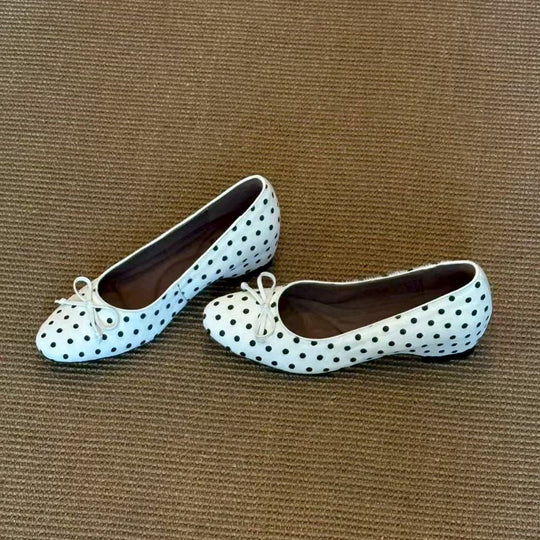 Damen Ballerinas mit klassischem Punktedesign und flexiblem Komfortfußbett R&B
