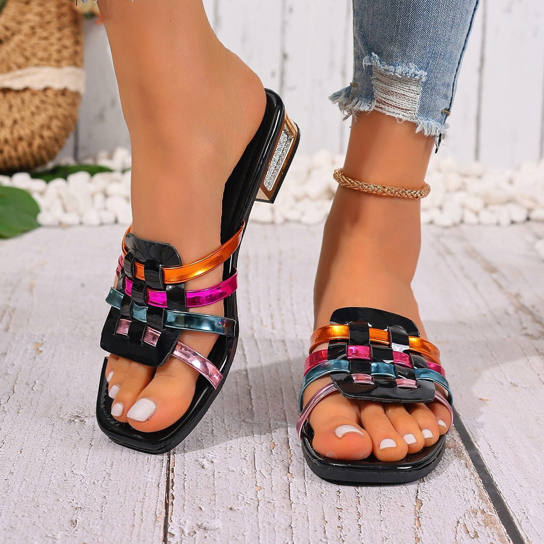 Damen Trendige Badesandalen mit glänzenden Akzenten R&B