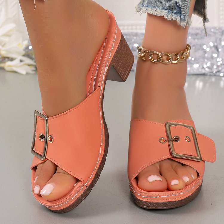 Damen Elegante und bequeme Plateau-Sandalen mit dekorativem Schnallenverschluss R&B