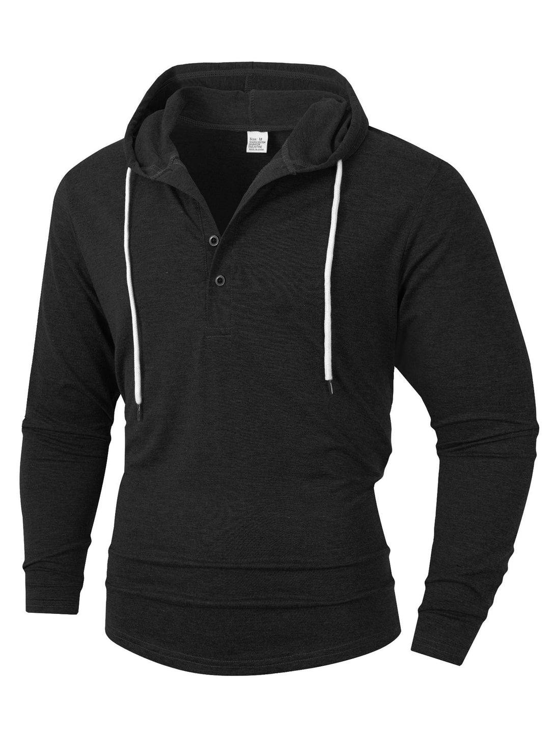 Herren Hoodie mit knöpfbarem Kragen und Kordelzug R&B